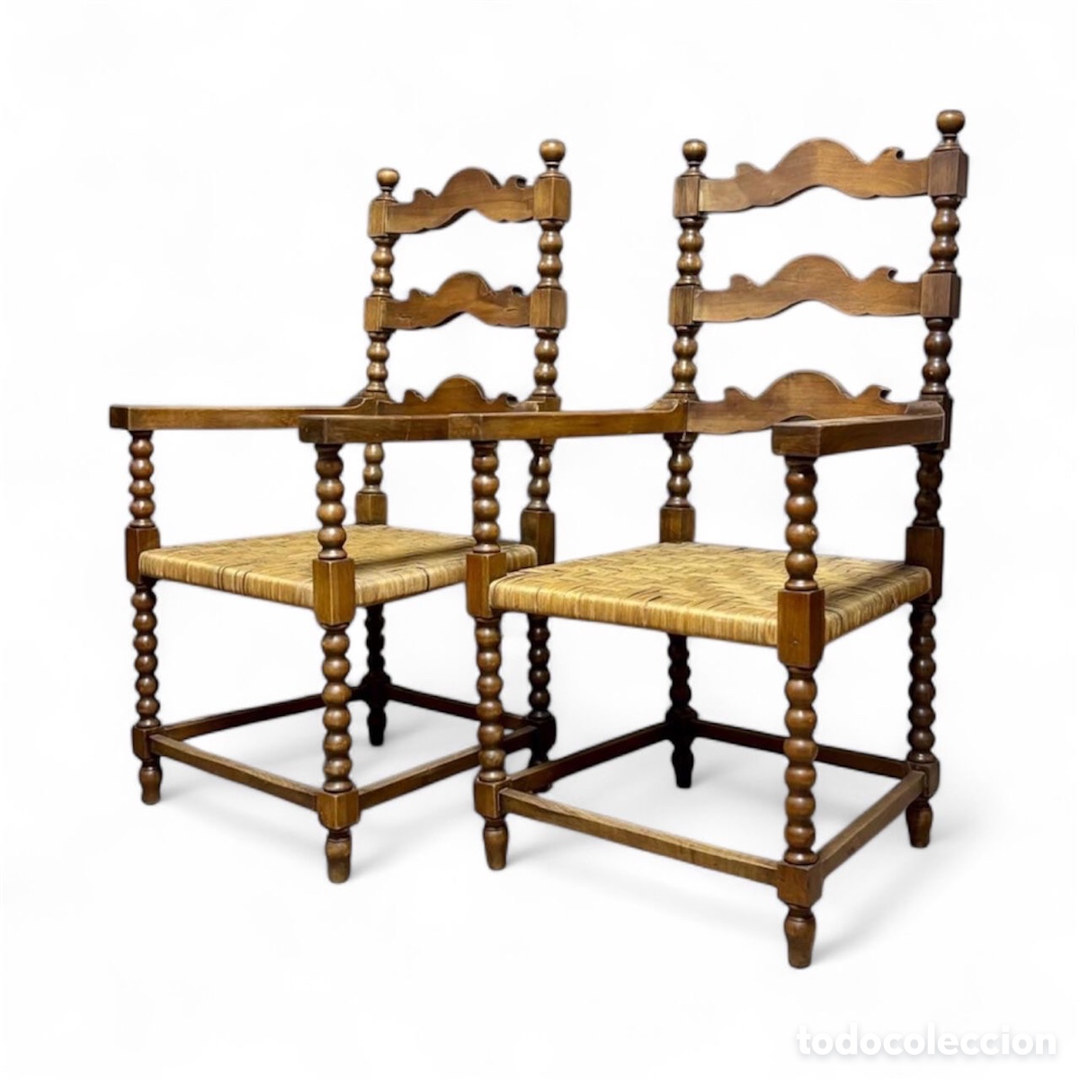 Antig&uuml;edades: Sillones r&uacute;sticos espa&ntilde;oles Circa 1.850. - Foto 1