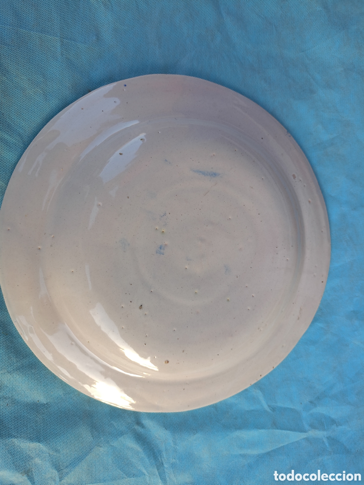 Antig&uuml;edades: PLATO PINTADO A MANO 35 CM - Foto 2