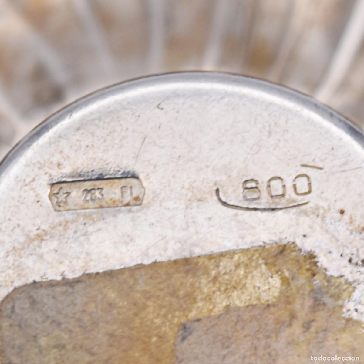 Antig&uuml;edades: Especiero / talquera de plata .800 con forma de flor - Foto 4