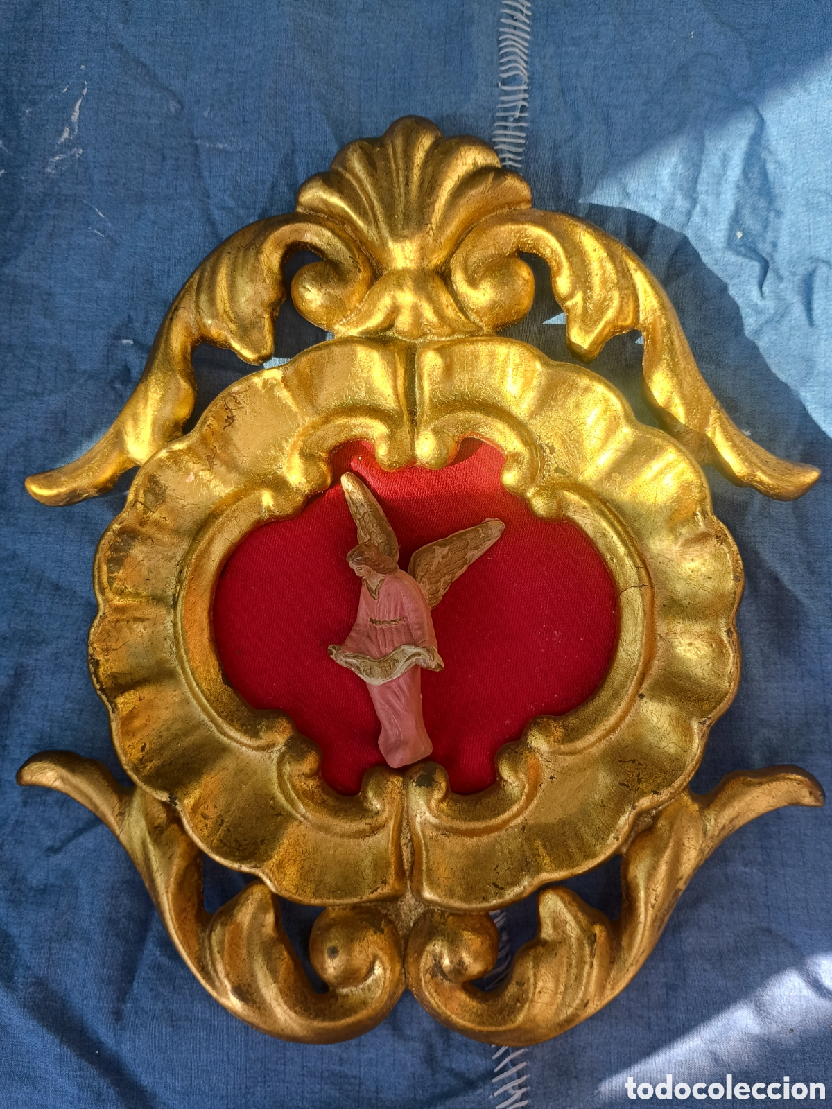 Antig&uuml;edades: Relicario curnucopia madera dorado - Foto 2