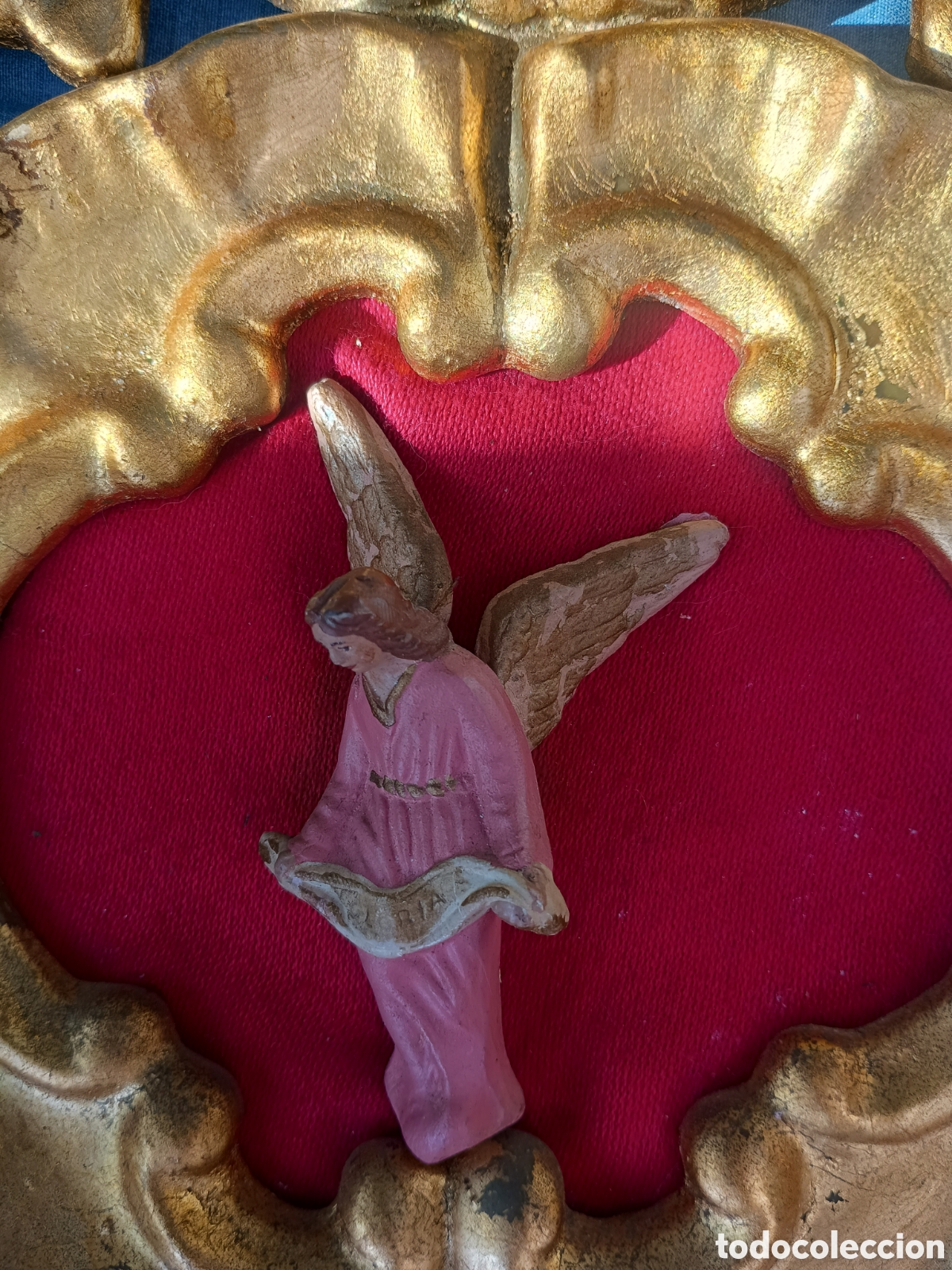 Antig&uuml;edades: Relicario curnucopia madera dorado - Foto 3