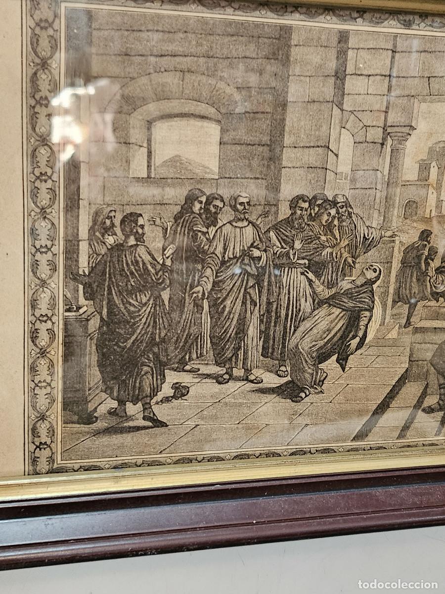 Antig&uuml;edades: cuadro con grabado religioso antiguo - Foto 2