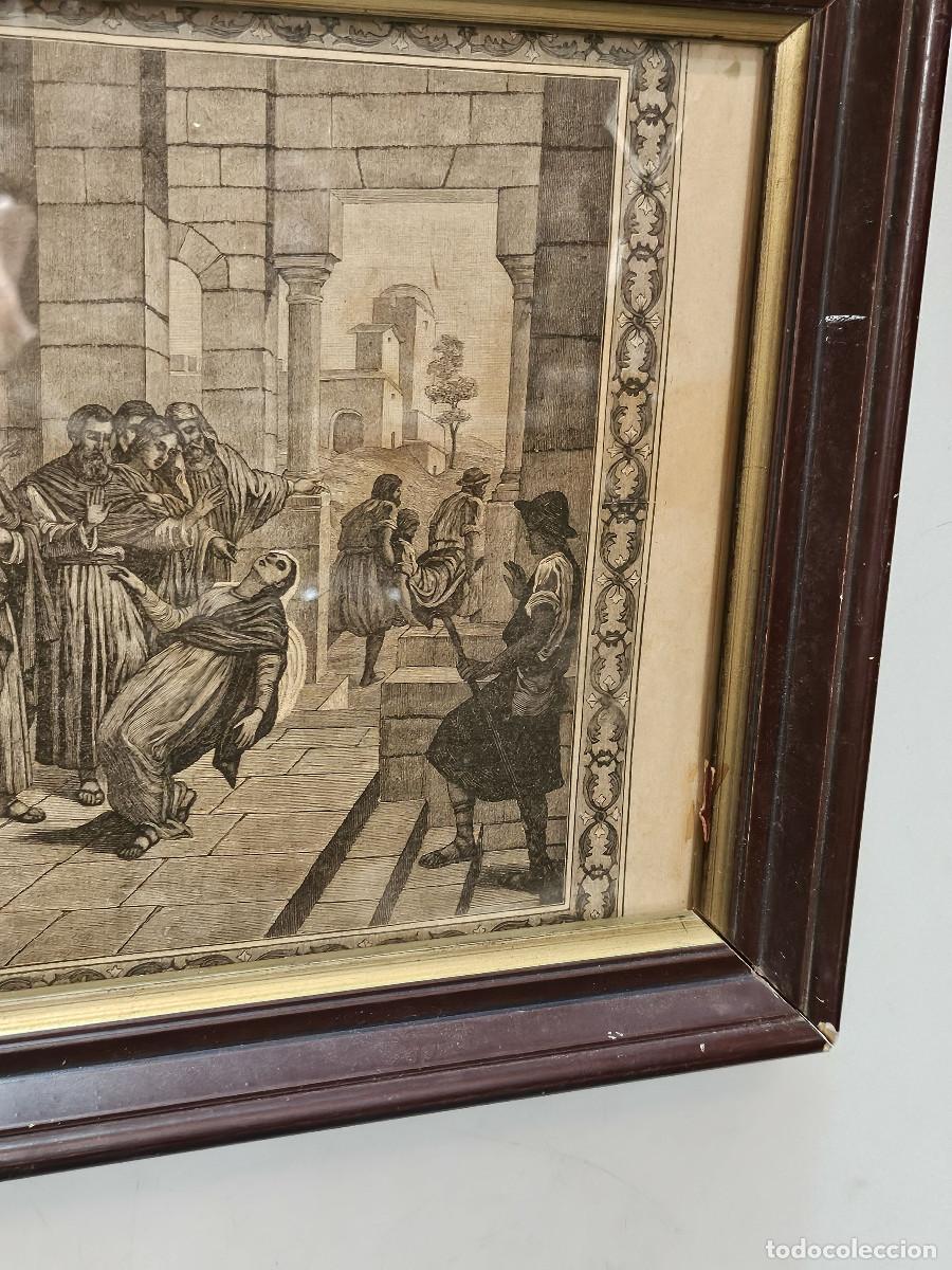 Antig&uuml;edades: cuadro con grabado religioso antiguo - Foto 3