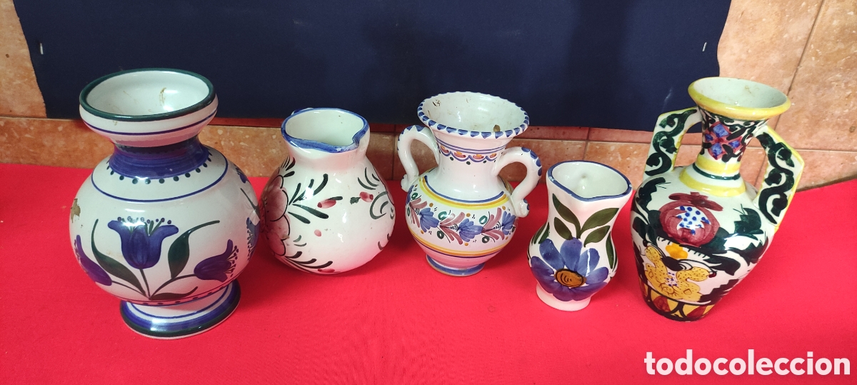 Antig&uuml;edades: Conjunto de 5 jarrones de ceramica - Foto 2