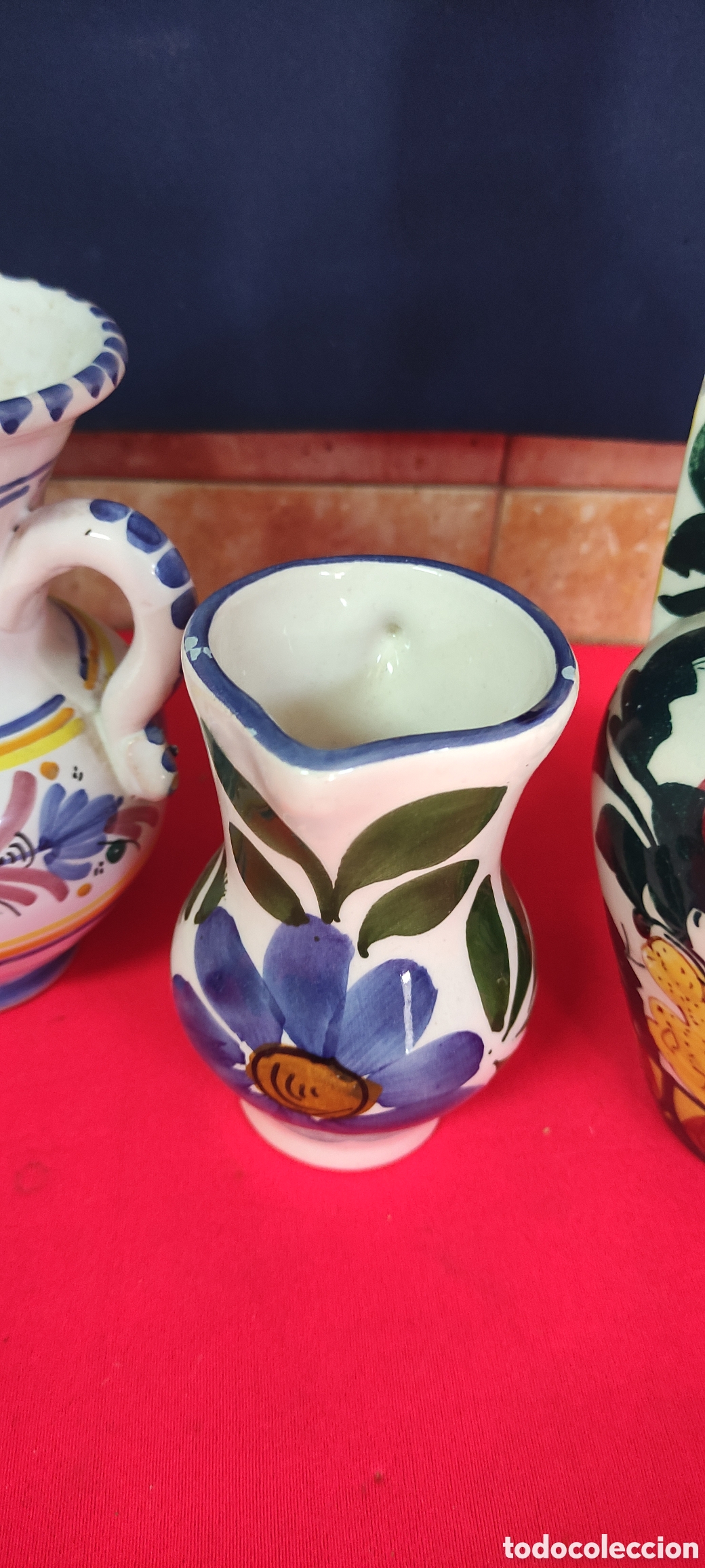 Antig&uuml;edades: Conjunto de 5 jarrones de ceramica - Foto 4