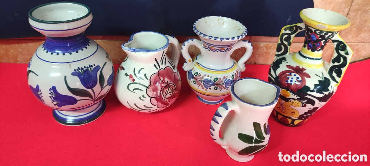 Antig&uuml;edades: Conjunto de 5 jarrones de ceramica - Foto 10