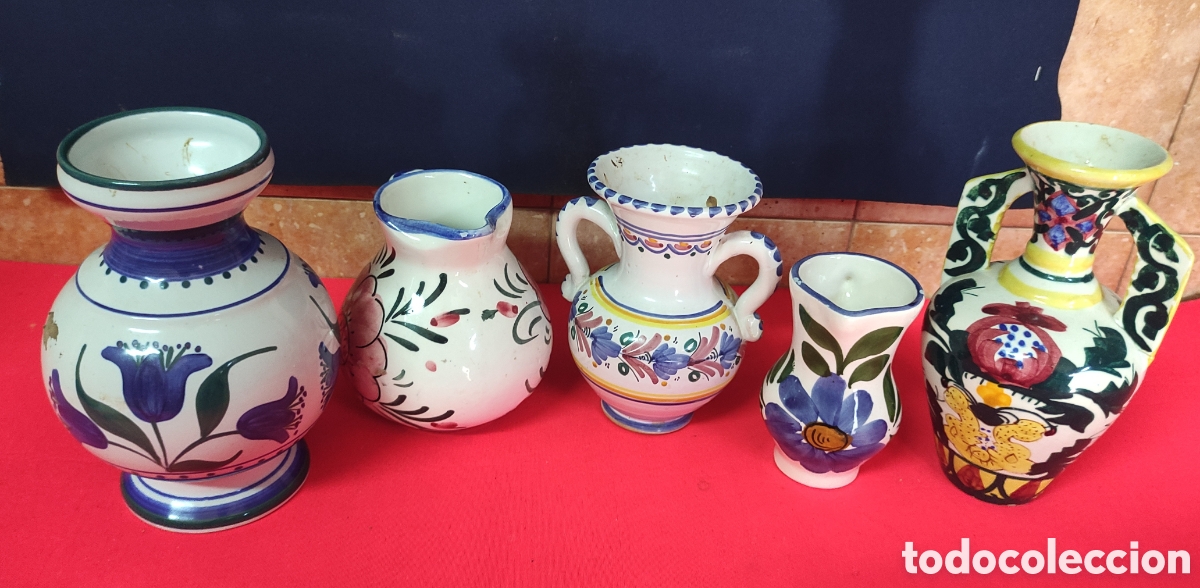 Antig&uuml;edades: Conjunto de 5 jarrones de ceramica - Foto 1