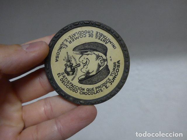 Antiques: Antiguo espejo de publicidad de Chocolate Juncosa, Barcelona, original