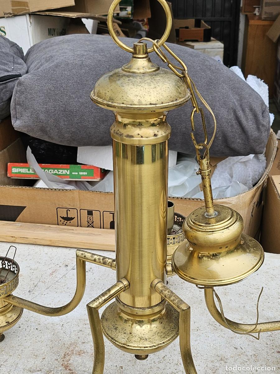 Antig&uuml;edades: lampara de metal antigua - Foto 3