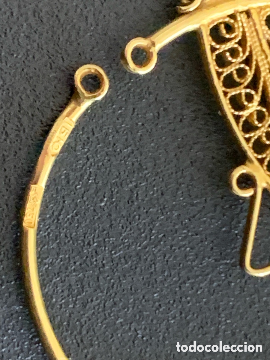 Antig&uuml;edades: Pendientes oro antiguo 750 - Foto 2