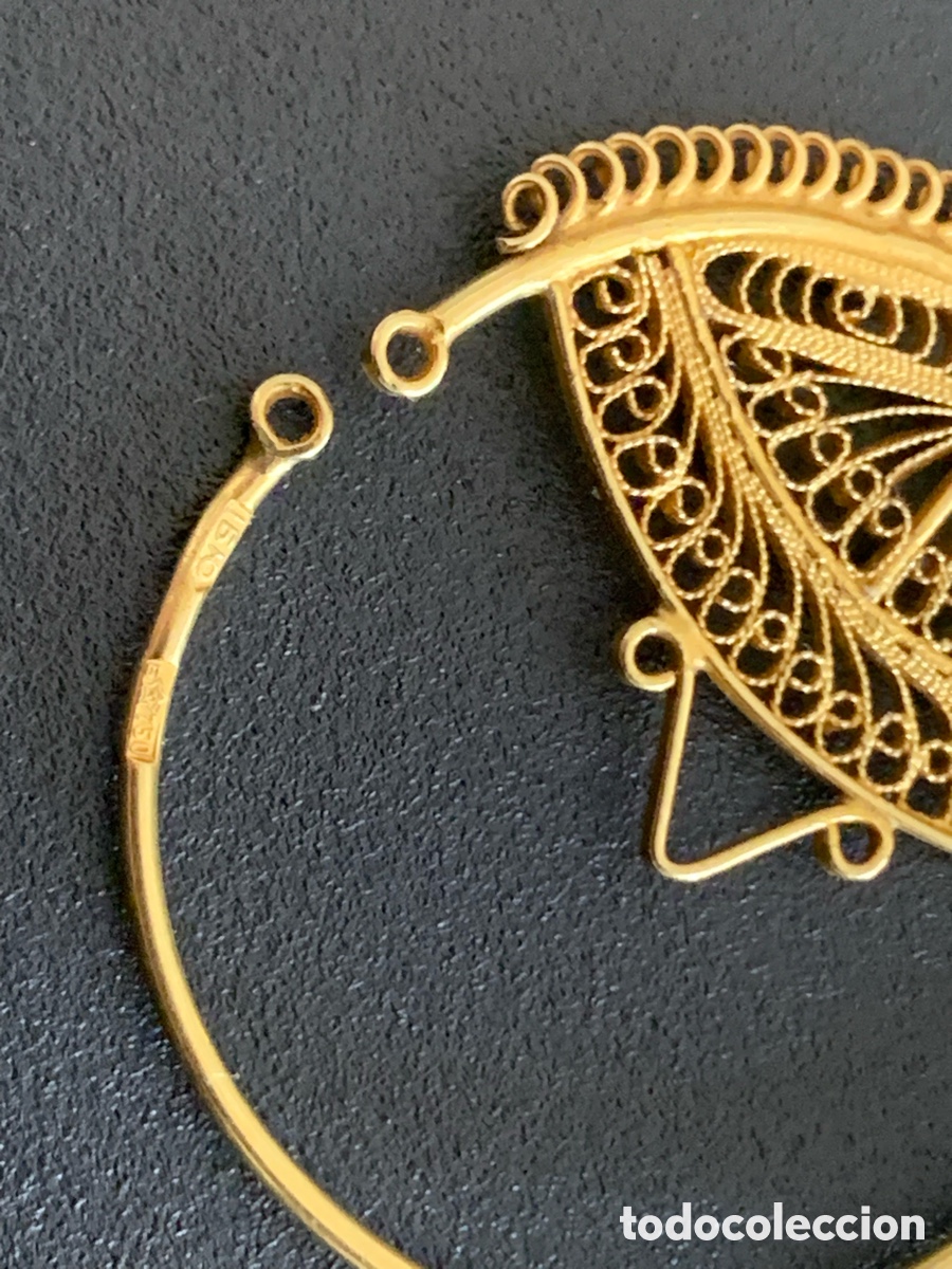 Antig&uuml;edades: Pendientes oro antiguo 750 - Foto 3