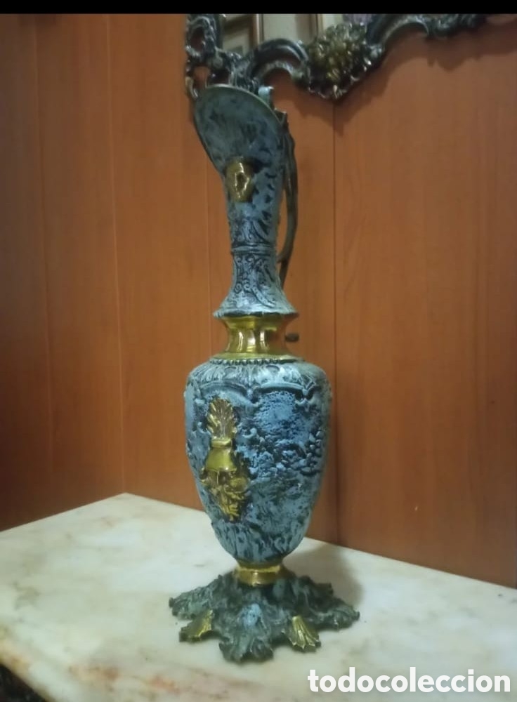 Antig&uuml;edades: &Aacute;nfora de bronce color azul/dorado - Foto 1