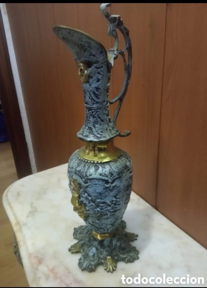 Antig&uuml;edades: &Aacute;nfora de bronce color azul/dorado - Foto 2