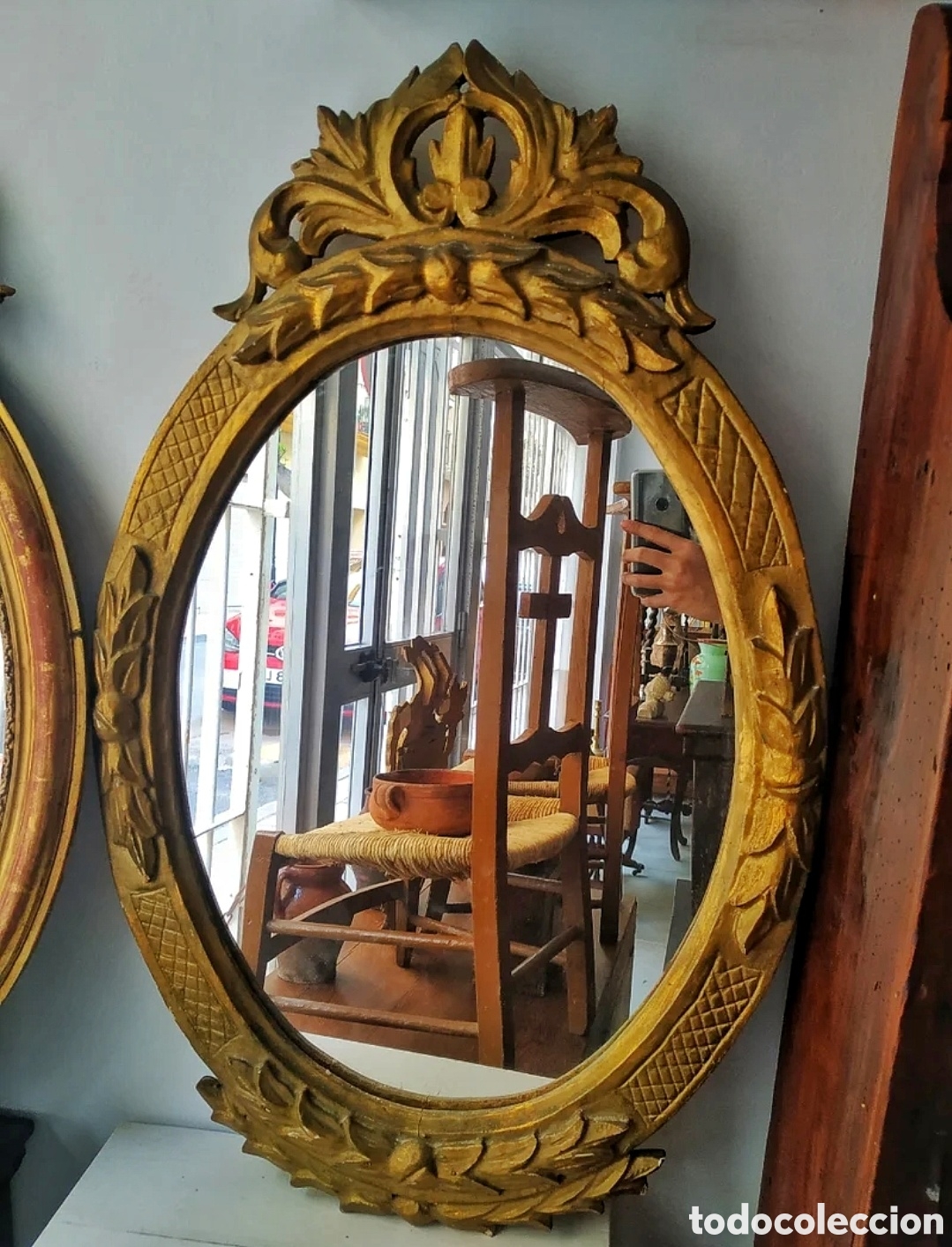 Antig&uuml;edades: Espejo dorado. Principios de siglo. - Foto 1
