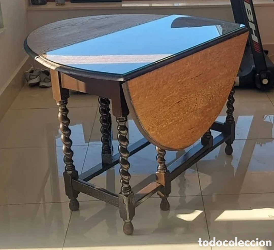 Antig&uuml;edades: Mesa de alas. &Eacute;poca Eduardiana. - Foto 2