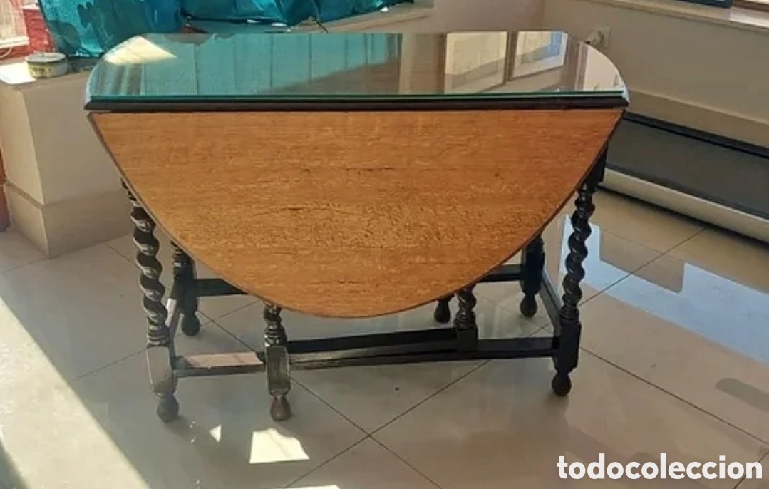 Antig&uuml;edades: Mesa de alas. &Eacute;poca Eduardiana. - Foto 3