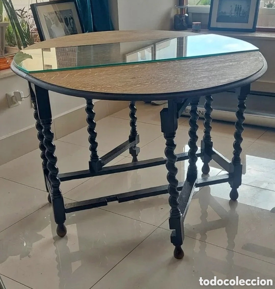 Antig&uuml;edades: Mesa de alas. &Eacute;poca Eduardiana. - Foto 1