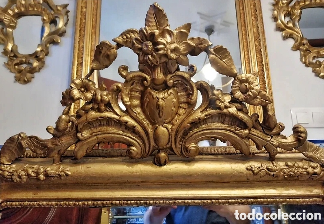 Antig&uuml;edades: Espejo isabelino con copete - Foto 2