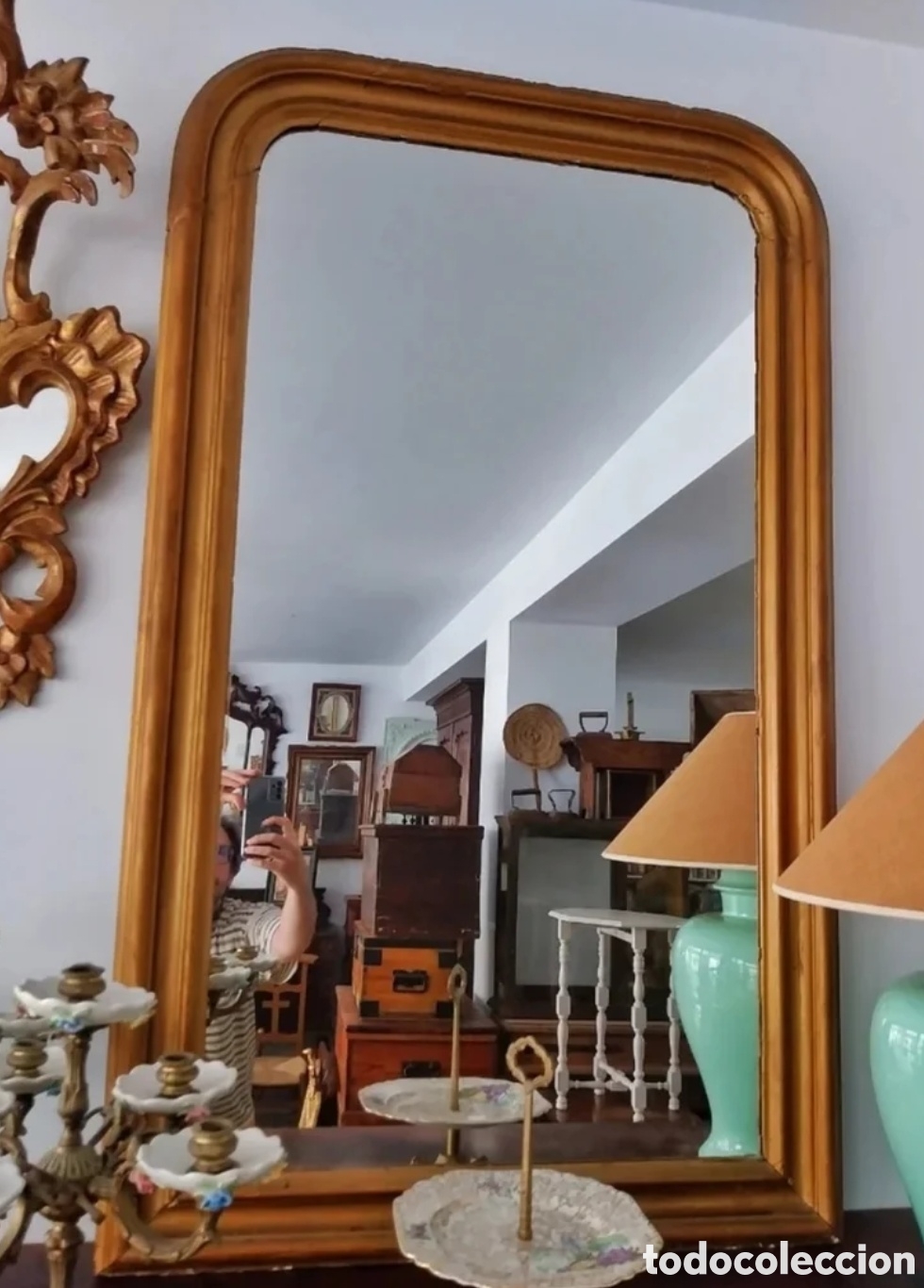 Antig&uuml;edades: Espejo isabelino dorado - Foto 1