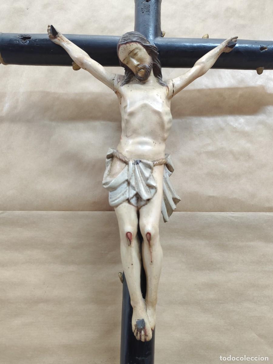 Antiques: Crucifijo de altar 97 cm de altura, siglo XIX