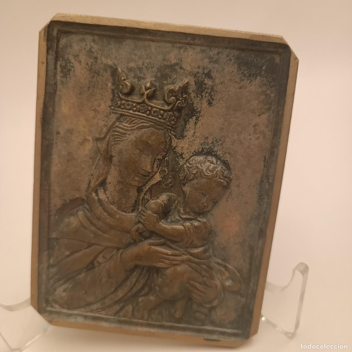 Antig&uuml;edades: PLACA DEVOCIONAL VIRGEN CON NI&Ntilde;O - Foto 1
