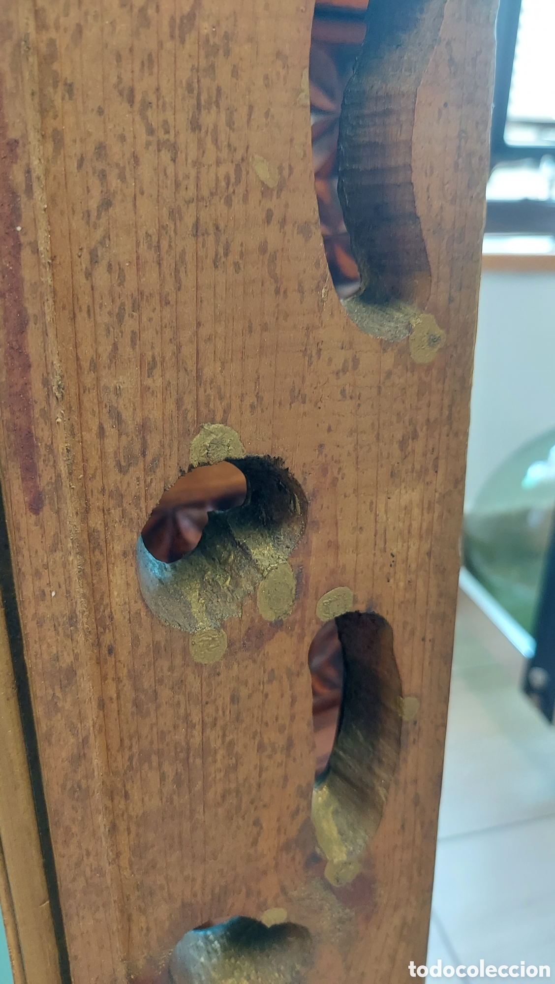 Antig&uuml;edades: Espejo de madera tallada S.XIX - Foto 5