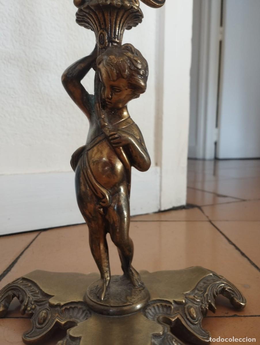 Antig&uuml;edades: CANDELABROS R&Eacute;PLICA DE BRONCE PATINADO - Foto 2