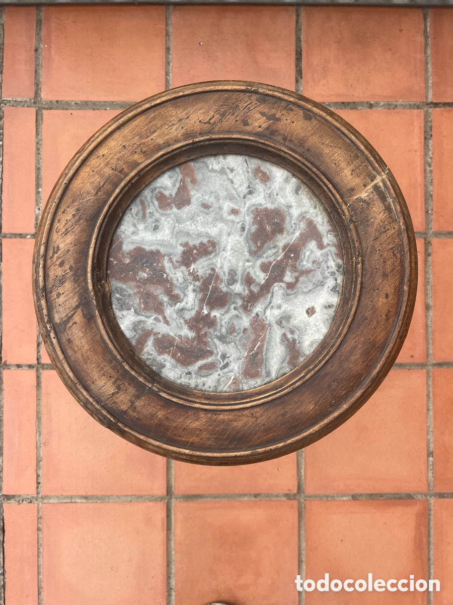 Antig&uuml;edades: PEANA DE MADERA Y MARMOL - Foto 6