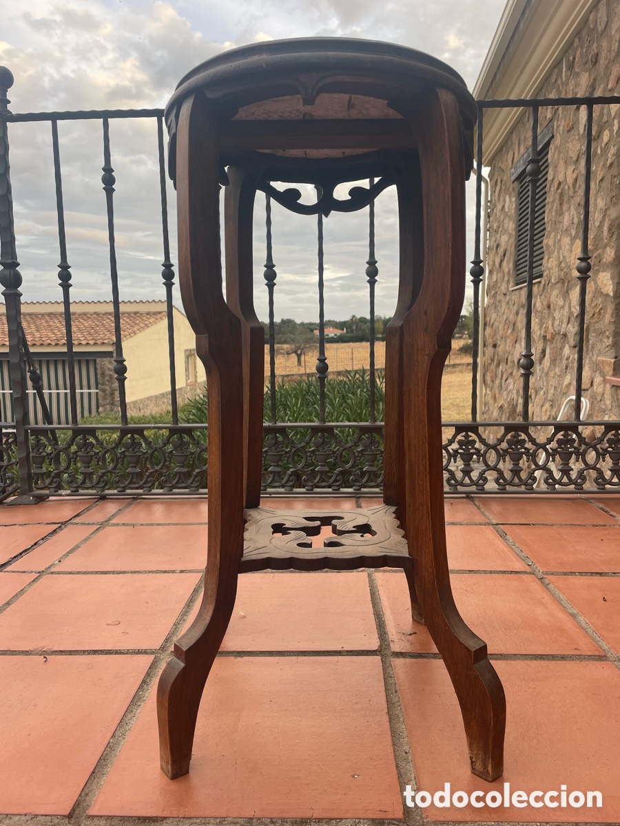 Antig&uuml;edades: PEANA DE MADERA Y MARMOL - Foto 7