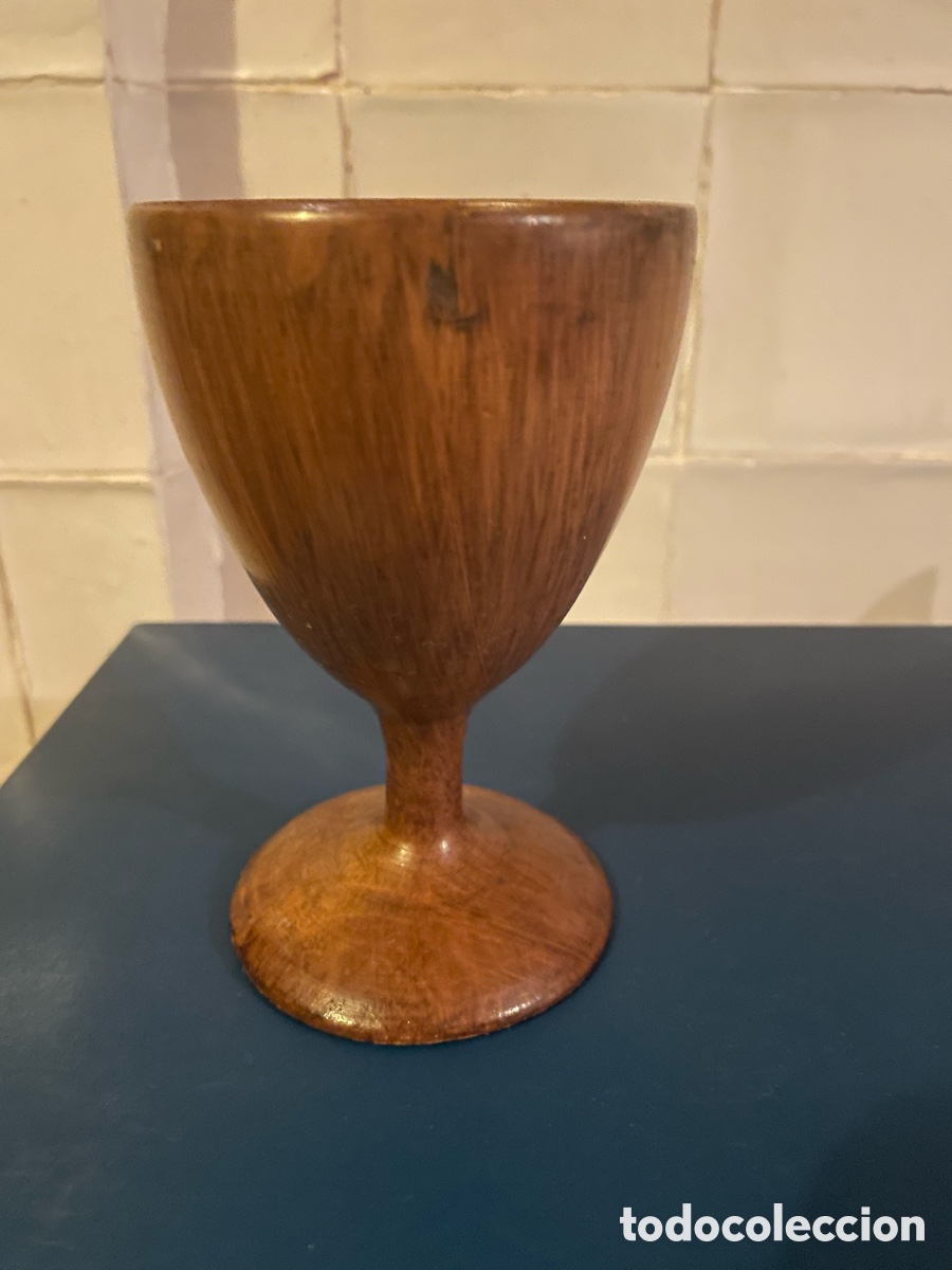 Antig&uuml;edades: CALIZ DE MADERA EN UNA SOLA PIEZA - Foto 1