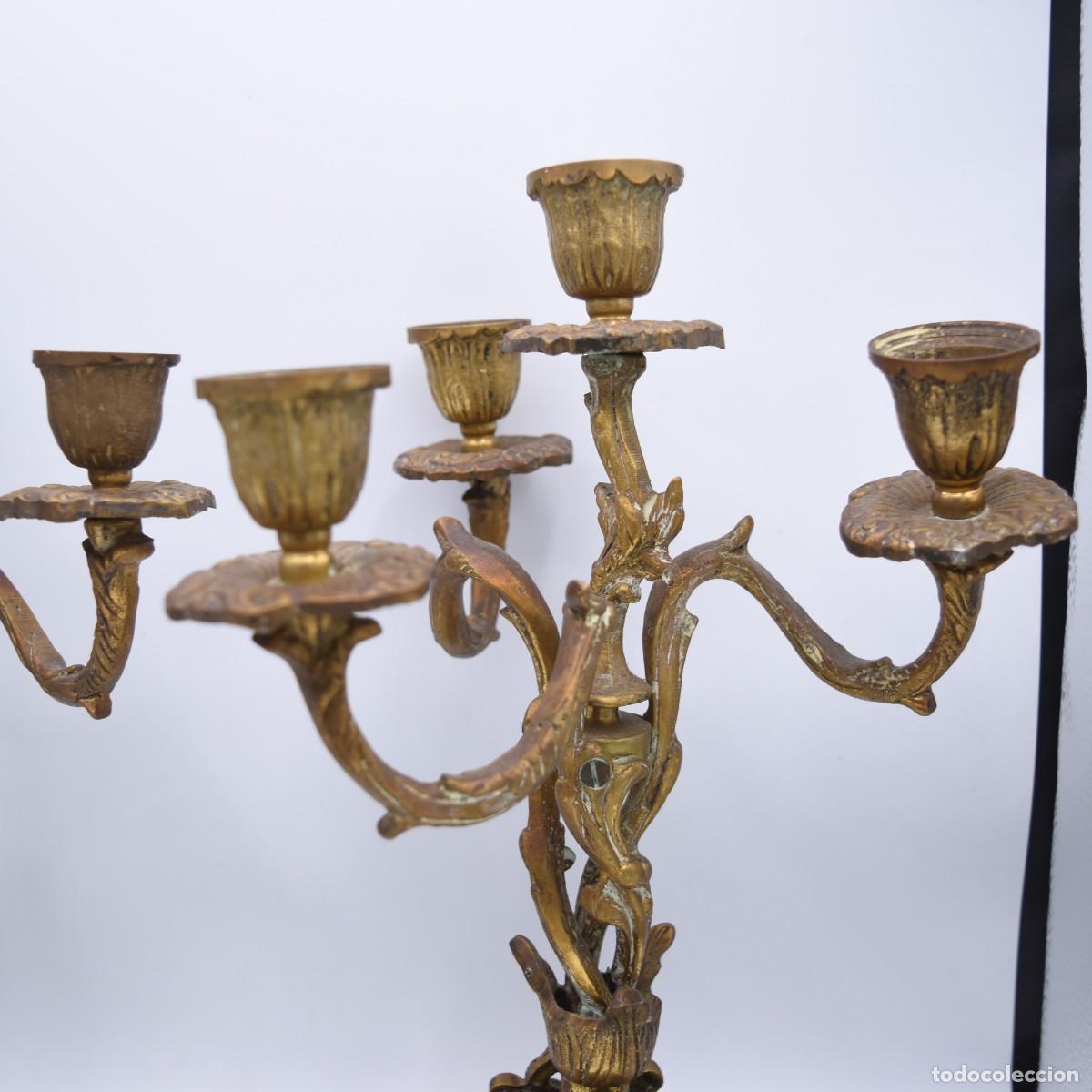 Antig&uuml;edades: Candelabros de bronce antiguos - Foto 6
