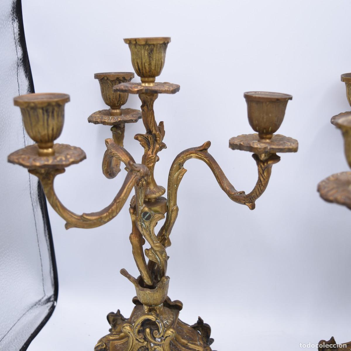 Antig&uuml;edades: Candelabros de bronce antiguos - Foto 7