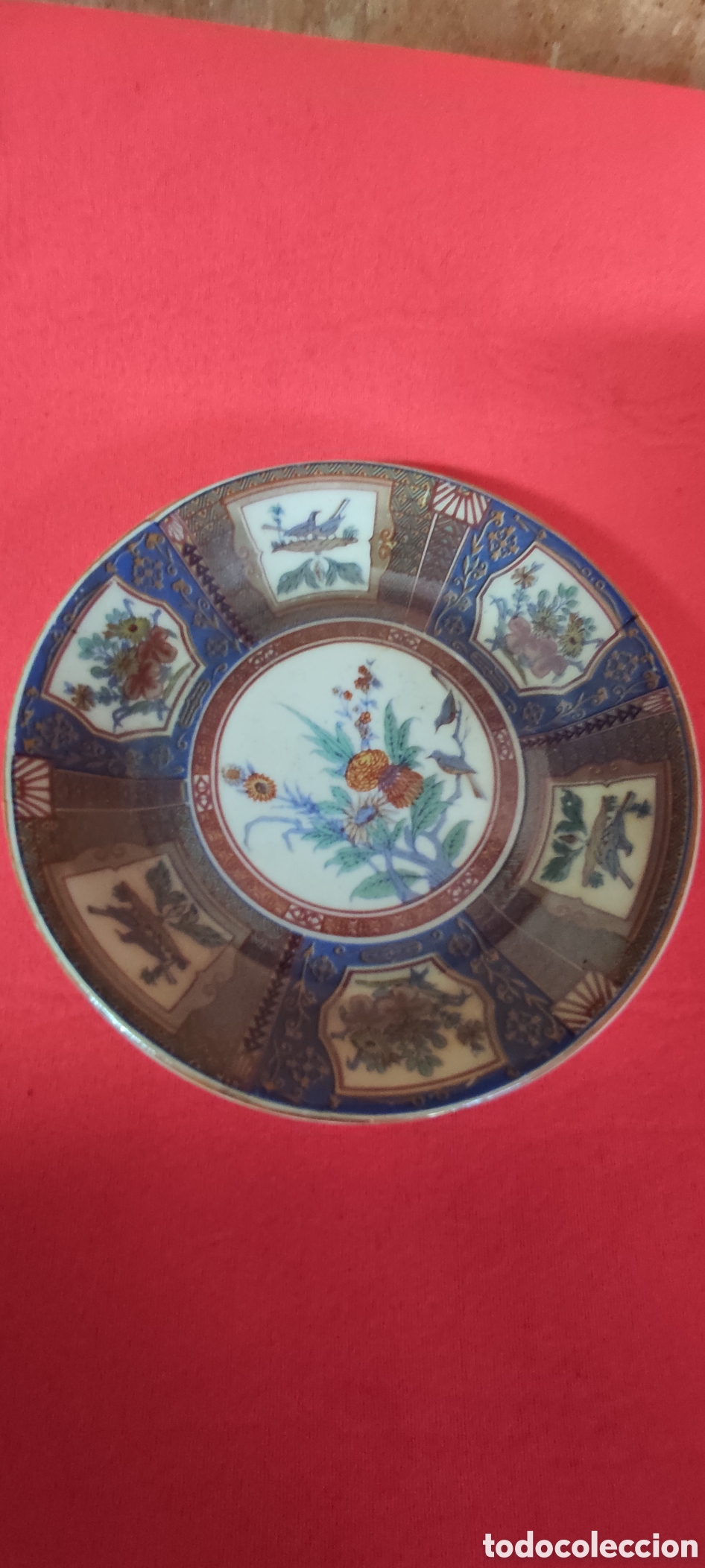 Antig&uuml;edades: Co junto de platos de porcelana y bambu - Foto 5