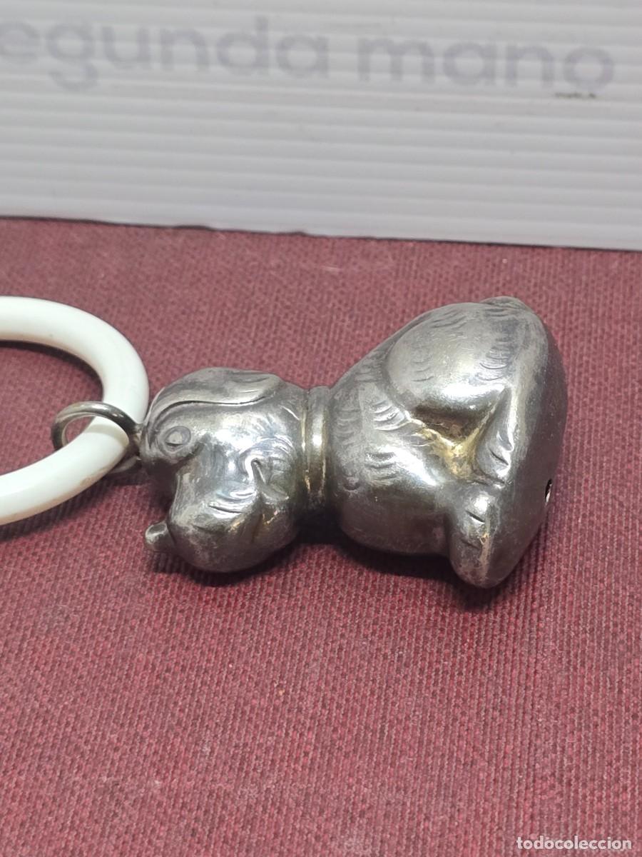 Antig&uuml;edades: Sonajero metal antiguo forma de perro - Foto 4