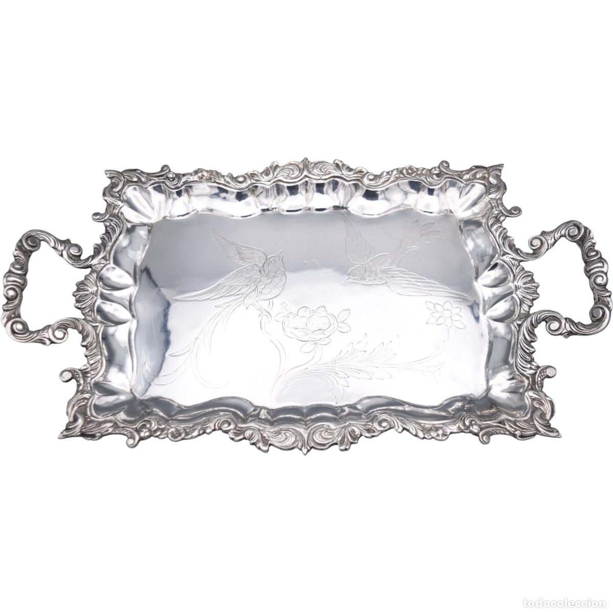 Antig&uuml;edades: Bandeja de plata - 40 cm - Foto 1