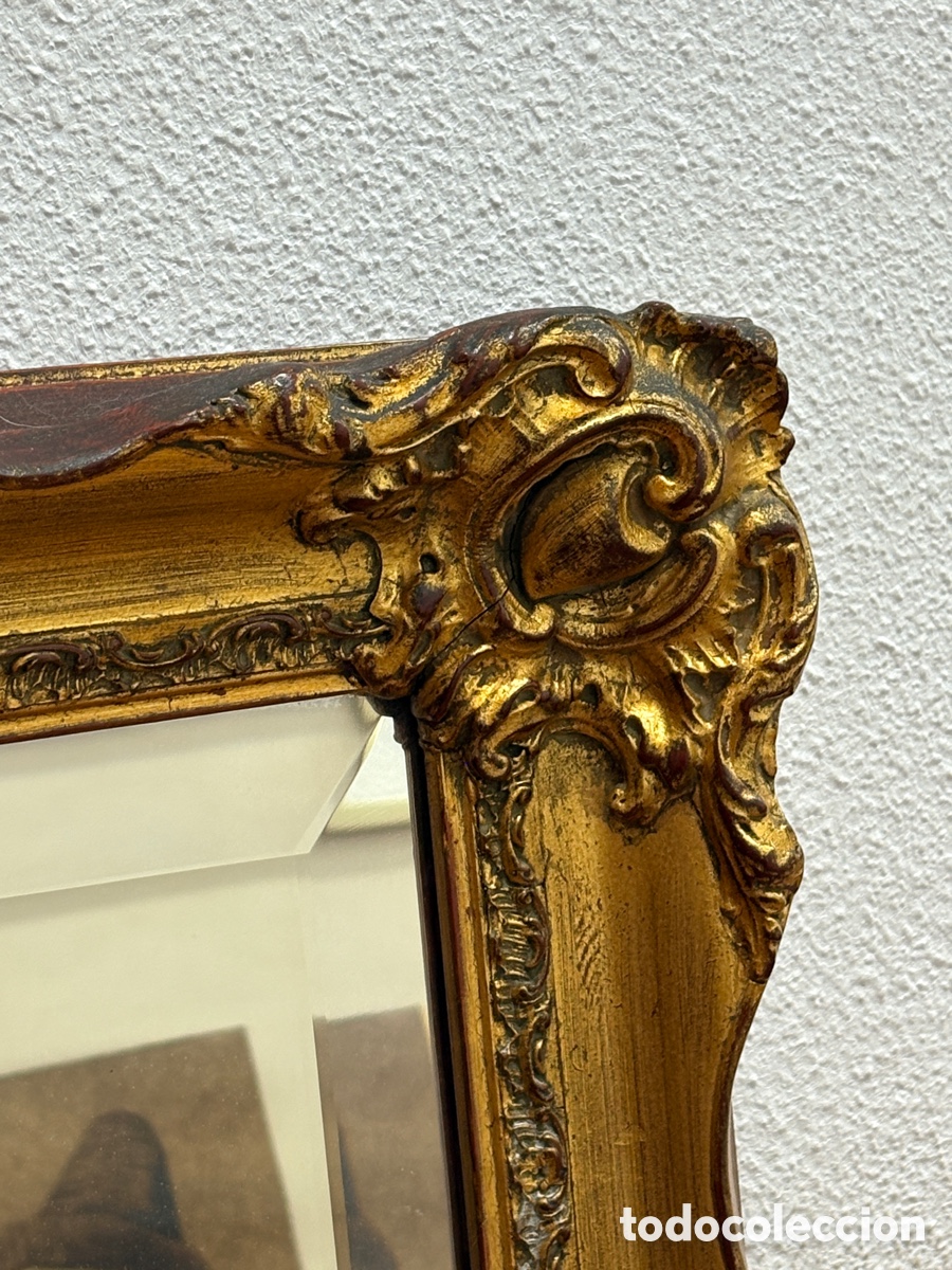 Antig&uuml;edades: Espejo antiguo dorado - Foto 2