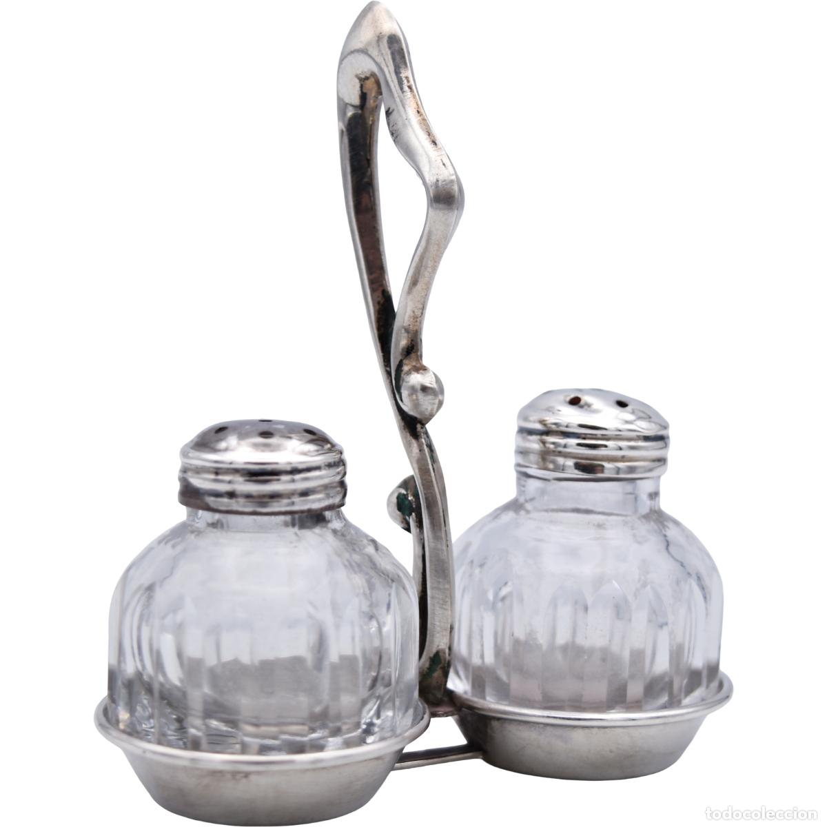 Antig&uuml;edades: Saleros de plata y cristal - Foto 1