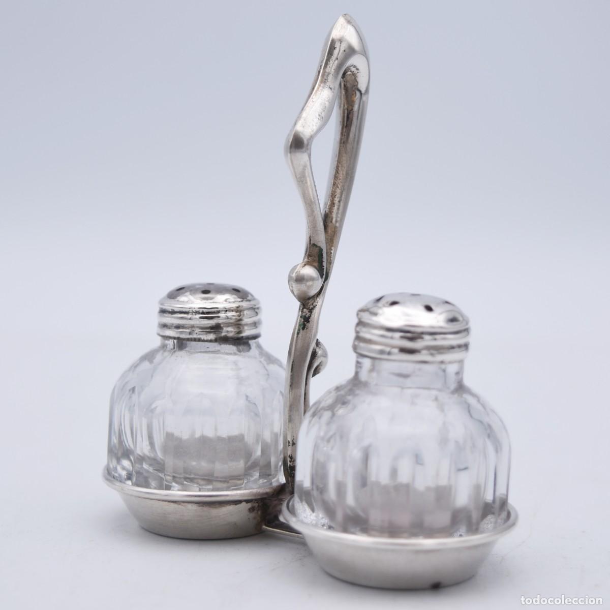 Antig&uuml;edades: Saleros de plata y cristal - Foto 2