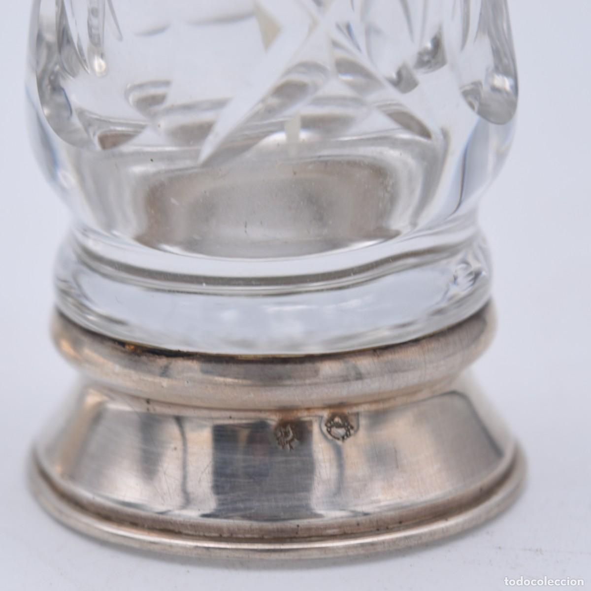 Antig&uuml;edades: Palilleros de cristal con base de plata - Foto 3