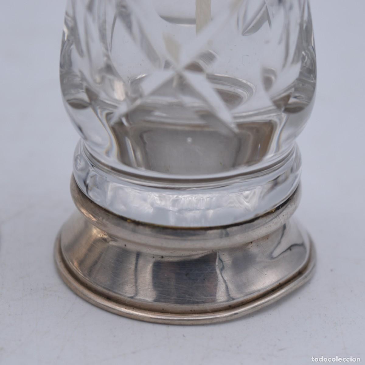Antig&uuml;edades: Palilleros de cristal con base de plata - Foto 6