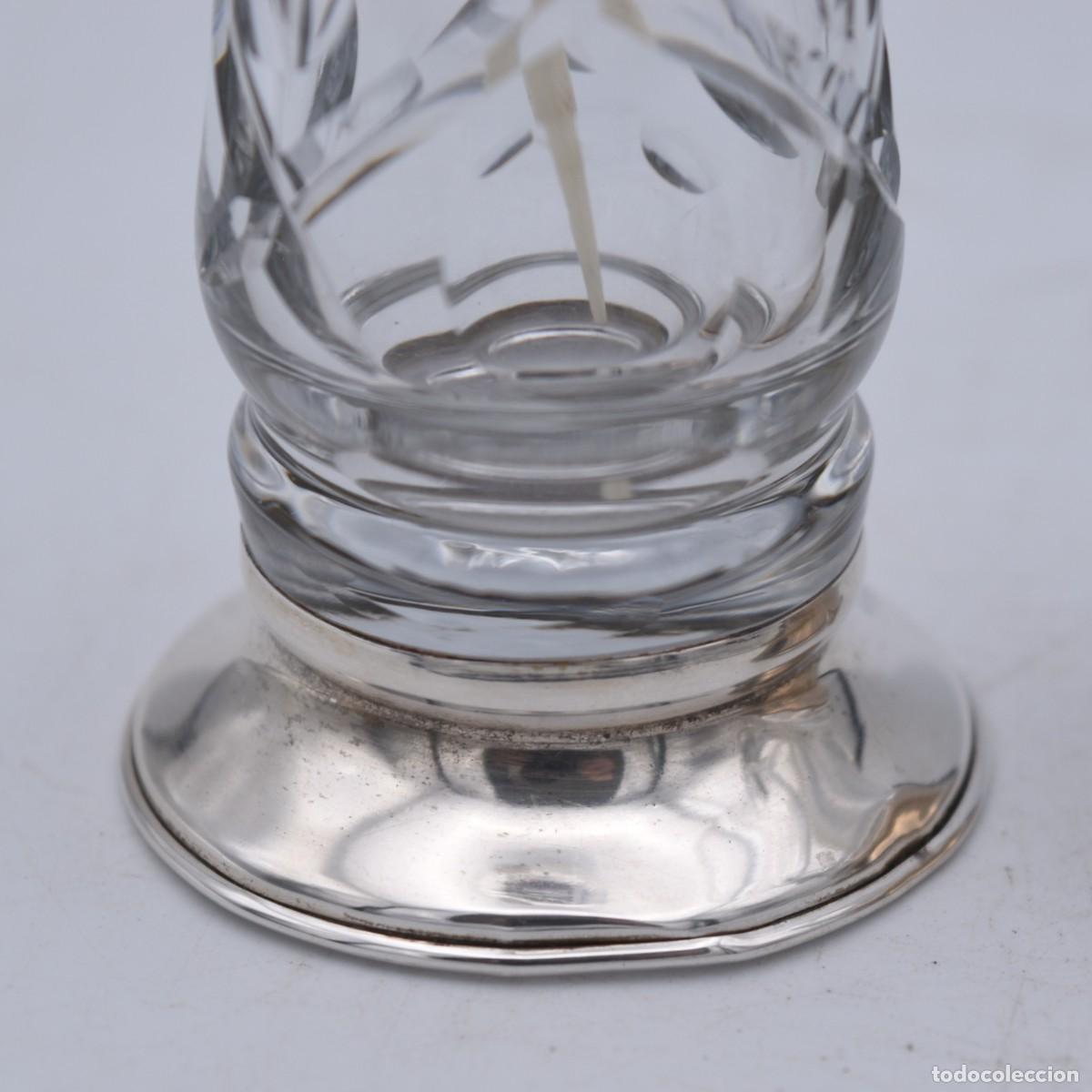Antig&uuml;edades: Palilleros de cristal con base de plata - Foto 7