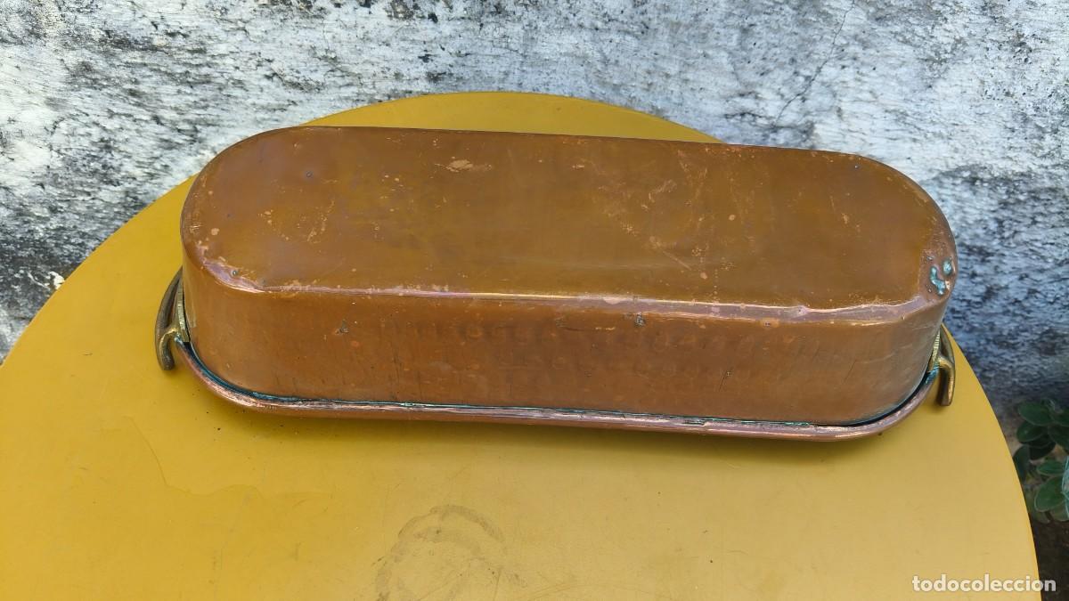 Antig&uuml;edades: Plat a poisson cuivre martel&eacute; 1880 - Foto 3