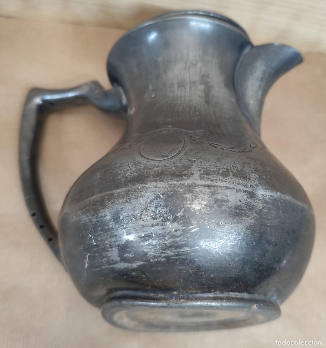 Antig&uuml;edades: Jarra de esta&ntilde;o finales siglo XIX - Foto 12