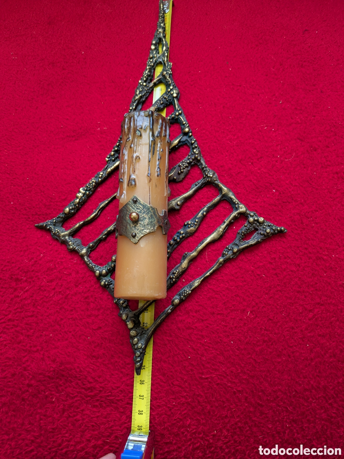 Antig&uuml;edades: 2 Candelabros incrustaciones en bronce - Foto 4
