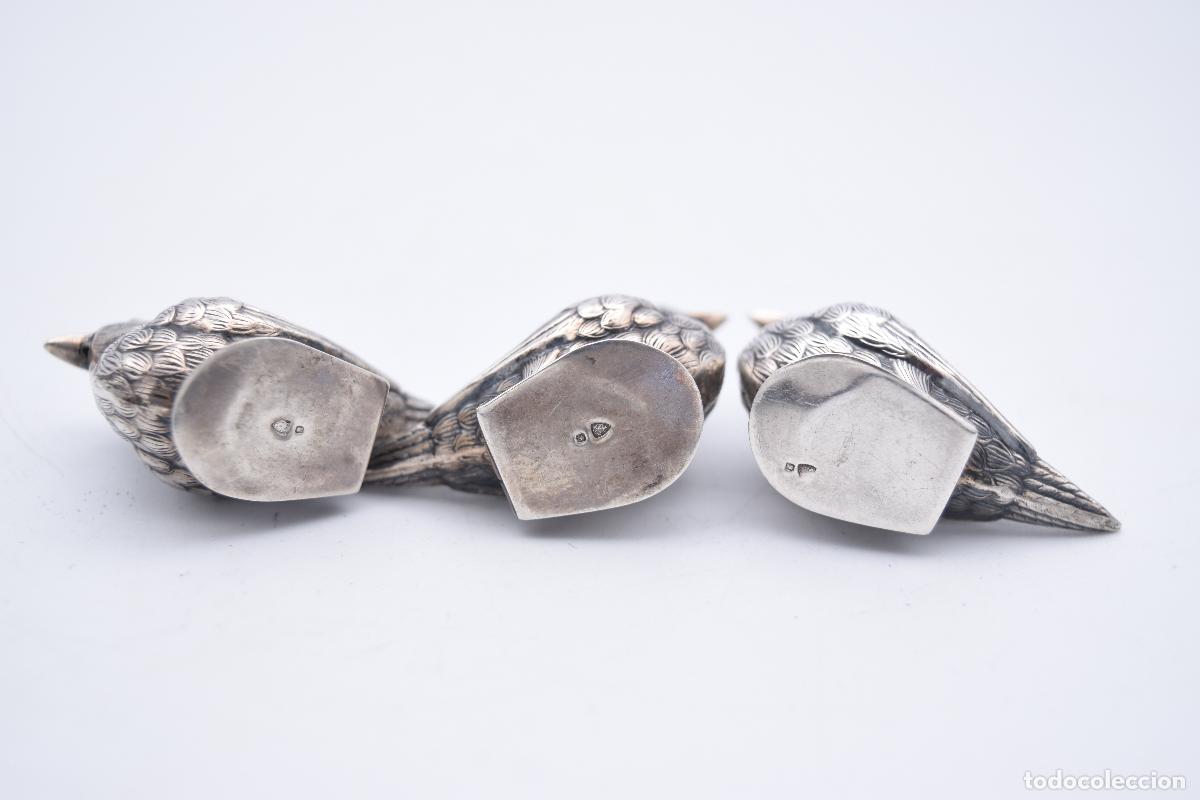 Antig&uuml;edades: Saleros especieros de plata - Gorriones - Foto 6