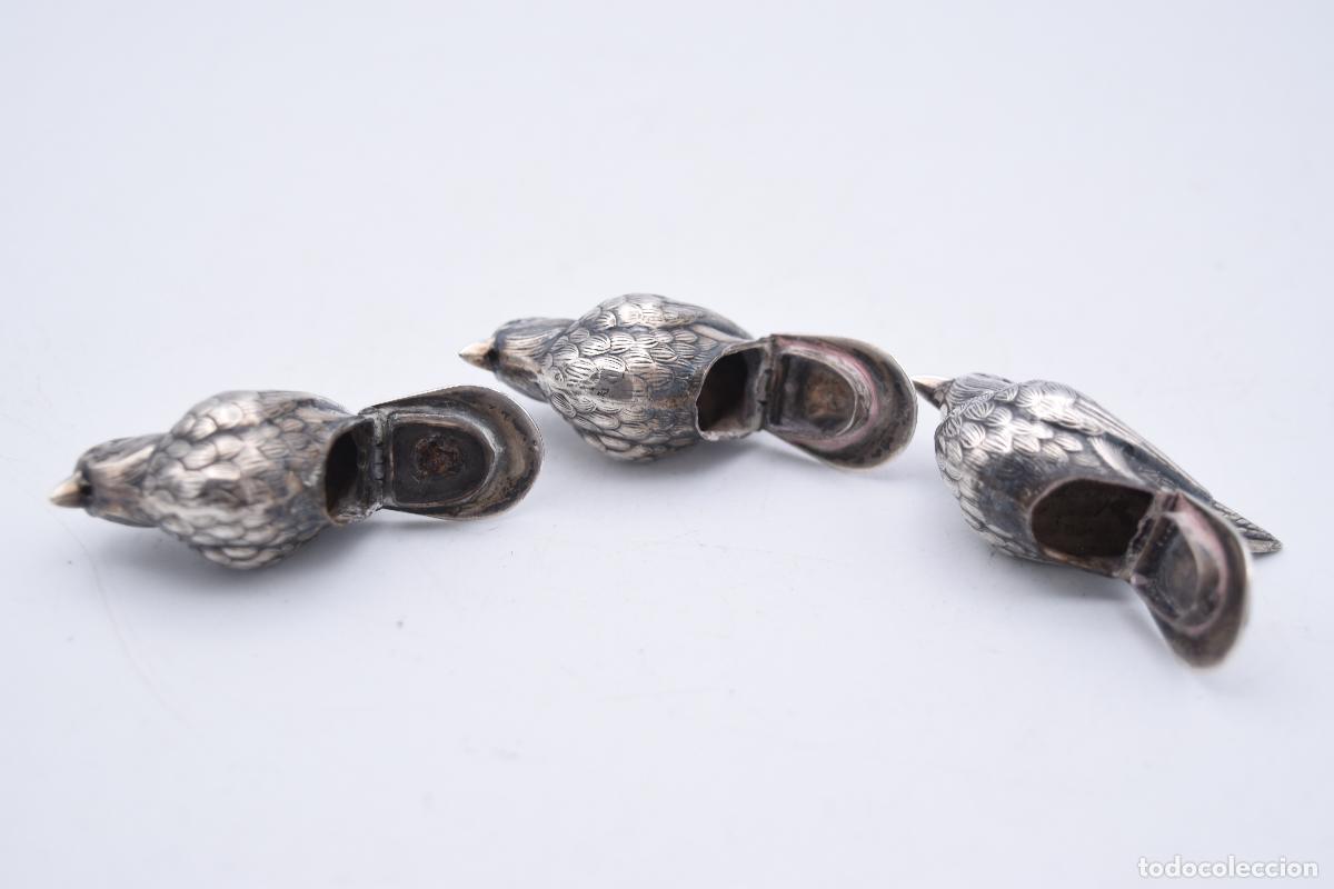 Antig&uuml;edades: Saleros especieros de plata - Gorriones - Foto 7