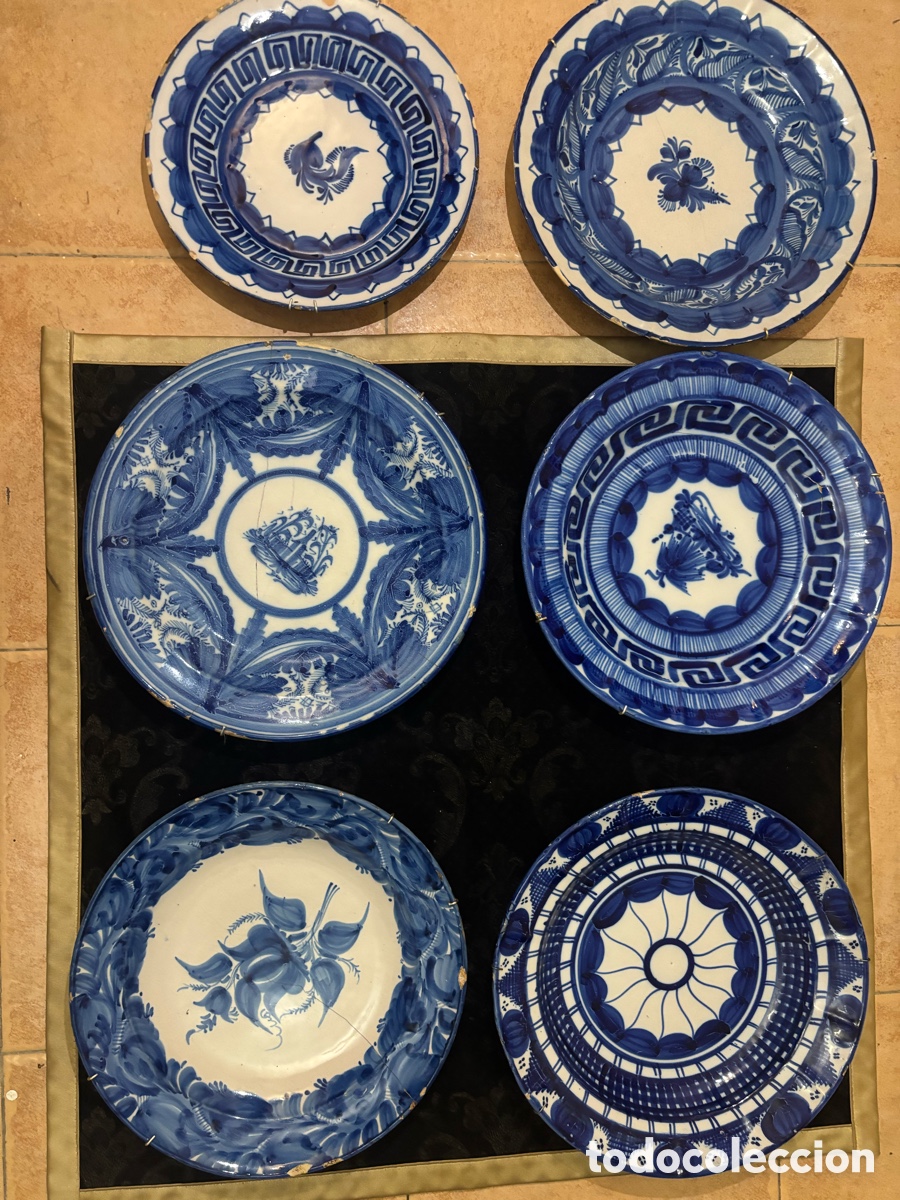 Antig&uuml;edades: Conjunto Platos Estilo Manises Valencianos - Foto 1