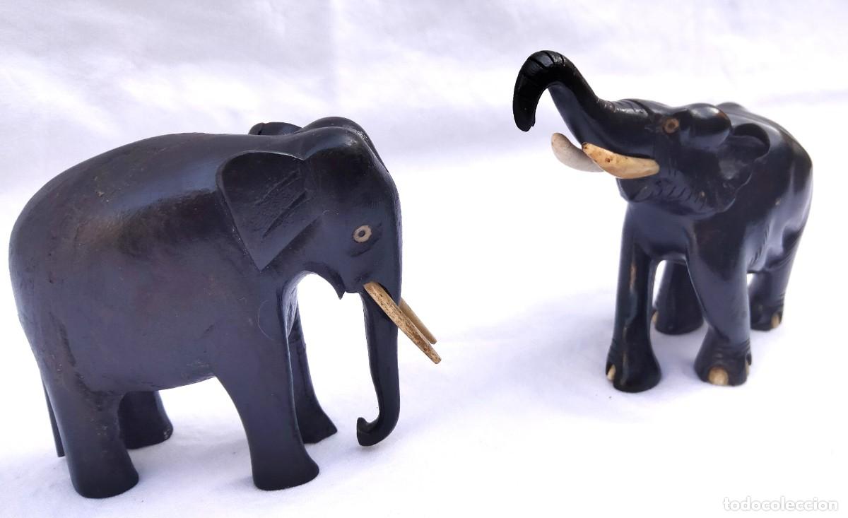 Antig&uuml;edades: Elefantes (2) - Marfil, Madera ebonizada - Foto 4