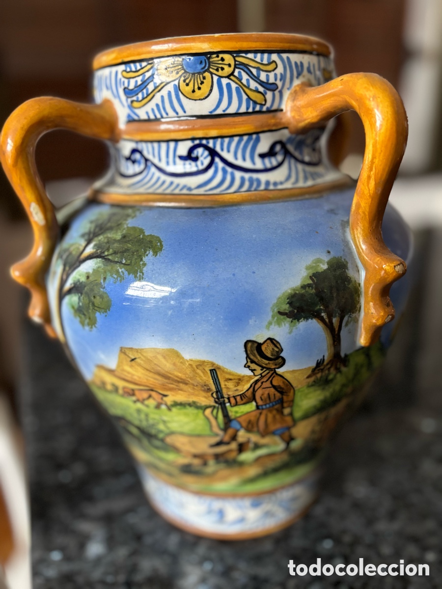 Antig&uuml;edades: Vasija Cer&aacute;mica Talavera - Foto 3
