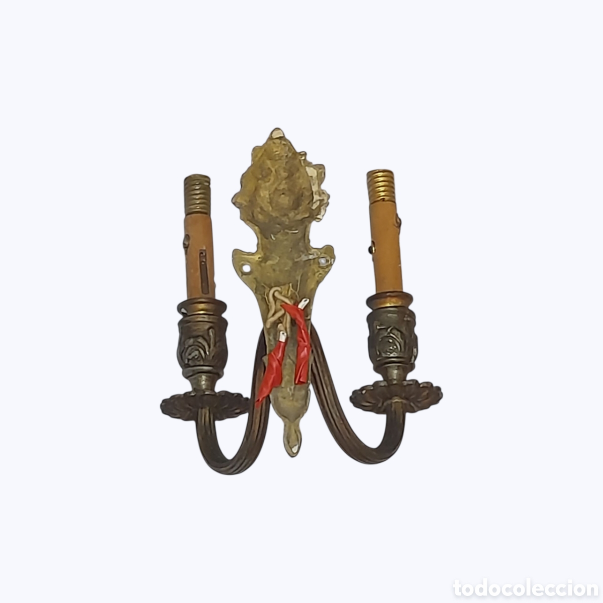 Antig&uuml;edades: Antiguo aplique de pared en bronce. - Foto 3
